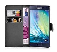 Cadorabo Custodia Libro per Samsung Galaxy A3 2015 in Nero Carbone - con Vani di Carte, Funzione Stand e Chiusura Magnetica - Portafoglio Cover Case Wallet Book Etui Protezione