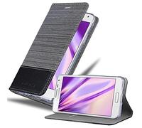 Cadorabo Custodia Libro per Samsung Galaxy ALPHA in GRIGIO NERO - con Vani di Carte, Funzione Stand e Chiusura Magnetica - Portafoglio Cover Case Wallet Book Etui Protezione