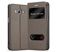 Cadorabo Custodia Libro per Samsung Galaxy GRAND PRIME in BRUNO PIETRA - con Funzione Stand e Chiusura Magnetica - Portafoglio Cover Case Wallet Book Etui Protezione