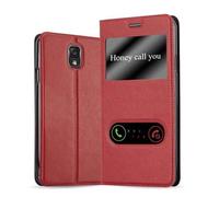 Cadorabo Custodia Libro per Samsung Galaxy NOTE 3 in ROSSO ZAFFERANO - con Funzione Stand e Chiusura Magnetica - Portafoglio Cover Case Wallet Book Etui Protezione
