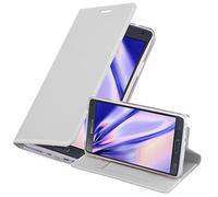 Cadorabo Custodia Libro per Samsung Galaxy Note 4 in Classy Argento - con Vani di Carte, Funzione Stand e Chiusura Magnetica - Portafoglio Cover Case Wallet Book Etui Protezione