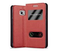 Cadorabo Custodia Libro per Samsung Galaxy S2 / S2 PLUS in ROSSO ZAFFERANO - con Funzione Stand e Chiusura Magnetica - Portafoglio Cover Case Wallet Book Etui Protezione