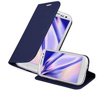 Cadorabo Custodia Libro per Samsung Galaxy S3 MINI in CLASSY BLU SCURO - con Vani di Carte, Funzione Stand e Chiusura Magnetica - Portafoglio Cover Case Wallet Book Etui Protezione