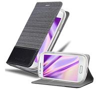 Cadorabo Custodia Libro per Samsung Galaxy S3 MINI in GRIGIO NERO - con Vani di Carte, Funzione Stand e Chiusura Magnetica - Portafoglio Cover Case Wallet Book Etui Protezione
