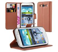 Cadorabo Custodia Libro per Samsung Galaxy S3 / S3 Neo in Marrone Pastello - con Vani di Carte, Funzione Stand e Chiusura Magnetica - Portafoglio Cover Case Wallet Book Etui Protezione