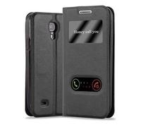 Cadorabo Custodia Libro per Samsung Galaxy S4 MINI in NERO COMETA - con Funzione Stand e Chiusura Magnetica - Portafoglio Cover Case Wallet Book Etui Protezione