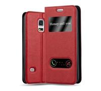 Cadorabo Custodia Libro per Samsung Galaxy S5 / S5 NEO in ROSSO ZAFFERANO - con Funzione Stand e Chiusura Magnetica - Portafoglio Cover Case Wallet Book Etui Protezione