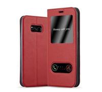 Cadorabo Custodia Libro per Samsung Galaxy S8 in ROSSO ZAFFERANO - con Funzione Stand e Chiusura Magnetica - Portafoglio Cover Case Wallet Book Etui Protezione