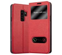 Cadorabo Custodia Libro per Samsung Galaxy S9 PLUS in ROSSO ZAFFERANO - con Funzione Stand e Chiusura Magnetica - Portafoglio Cover Case Wallet Book Etui Protezione