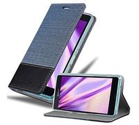 Cadorabo Custodia Libro per Sony Xperia Z3 COMPACT in AZZURRO SCURO NERO - con Vani di Carte, Funzione Stand e Chiusura Magnetica - Portafoglio Cover Case Wallet Book Etui Protezione