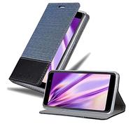 Cadorabo Custodia Libro per WIKO VIEW MAX in AZZURRO SCURO NERO - con Vani di Carte, Funzione Stand e Chiusura Magnetica - Portafoglio Cover Case Wallet Book Etui Protezione