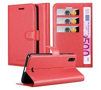 Cadorabo Custodia Libro per WIKO Y80 in ROSSO CARMINIO - con Vani di Carte, Funzione Stand e Chiusura Magnetica - Portafoglio Cover Case Wallet Book Etui Protezione