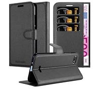 Cadorabo Custodia Libro per Xiaomi RedMi 6A in NERO CARBONE - con Vani di Carte, Funzione Stand e Chiusura Magnetica - Portafoglio Cover Case Wallet Book Etui Protezione
