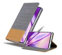 Cadorabo Custodia Libro per Xiaomi RedMi NOTE 8 PRO in GRIGIO CHIARO MARRONE - con Vani di Carte, Funzione Stand e Chiusura Magnetica - Portafoglio Cover Case Wallet Book Etui Protezione
