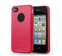 Cadorabo Custodia per Apple iPhone 4 / iPhone 4S in ROSSO METALLICO - Morbida Cover Protettiva Sottile di Silicone TPU con Bordo Protezione - Ultra Slim Case Antiurto Gel Back Bumper Guscio