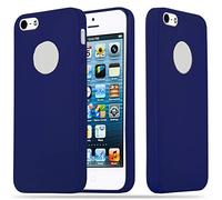 Cadorabo Custodia per Apple iPhone 5 / iPhone 5S / iPhone SE in CANDY BLU SCURO - Morbida Cover Protettiva Sottile di Silicone TPU con Bordo - Ultra Slim Case Antiurto Gel Back Bumper Guscio