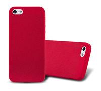 Cadorabo Custodia per Apple iPhone 5 / iPhone 5S / iPhone SE in FROST ROSSO - Morbida Cover Protettiva Sottile di Silicone TPU con Bordo Protezione - Ultra Slim Case Antiurto Gel Back Bumper Guscio
