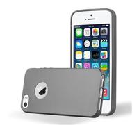 Cadorabo Custodia per Apple iPhone 5 / iPhone 5S / iPhone SE in Grigio Metallico - Morbida Cover Protettiva Sottile di Silicone TPU con Bordo - Ultra Slim Case Antiurto Gel Back Bumper Guscio