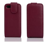 Cadorabo Custodia per Apple iPhone 5 / iPhone 5S / iPhone SE in Lila Bordeaux - Protezione in Stile Flip con Vani di Carte - Case Cover Wallet Book Etui