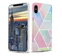 Cadorabo Custodia per Apple iPhone X/XS in Marmo arcobaleno no.11 - Morbida Cover Protettiva Sottile di Silicone TPU con Motivo Mosaico - Ultra Slim Case Antiurto Gel Back Bumper Guscio