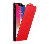 Cadorabo Custodia per Apple iPhone X/XS in ROSSO MELA - Protezione in Stile Flip con Chiusura Magnetica - Case Cover Wallet Book Etui