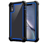 Cadorabo Custodia per Apple iPhone XR in BLU NERO - 2-in-1 Cover con Bordo Silicone TPU e Schiena Acrilico - Back Hard Case Bumper Antiurto Guscio