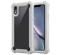 Cadorabo Custodia per Apple iPhone XR in GRIGIO BETULLA - 2-in-1 Cover con Bordo Silicone TPU e Schiena Acrilico - Back Hard Case Bumper Antiurto Guscio