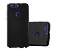 Cadorabo Custodia per Honor 8 in NERO METALLICO - Morbida Cover Protettiva Sottile di Silicone TPU con Bordo Protezione - Ultra Slim Case Antiurto Gel Back Bumper Guscio