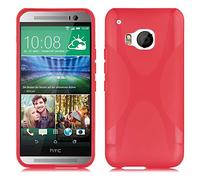 Cadorabo Custodia per HTC ONE M9 (3.Gen.) in ROSSO CREMISI - Morbida Cover Protettiva Sottile di Silicone TPU con Bordo Protezione - Ultra Slim Case Antiurto Gel Back Bumper Guscio