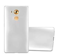 Cadorabo Custodia per Huawei MATE 8 in ARGENTO METALLICO - Morbida Cover Protettiva Sottile di Silicone TPU con Bordo Protezione - Ultra Slim Case Antiurto Gel Back Bumper Guscio