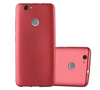 Cadorabo Custodia per Huawei NOVA in ROSSO METALLICO - Morbida Cover Protettiva Sottile di Silicone TPU con Bordo Protezione - Ultra Slim Case Antiurto Gel Back Bumper Guscio