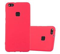 Cadorabo Custodia per Huawei P10 LITE in FROST ROSSO - Morbida Cover Protettiva Sottile di Silicone TPU con Bordo Protezione - Ultra Slim Case Antiurto Gel Back Bumper Guscio