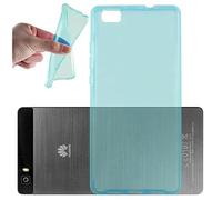 Cadorabo Custodia per Huawei P8 LITE 2015 in BLU TRANSPARENTE - Morbida Cover Protettiva Sottile di Silicone TPU con Bordo Protezione - Ultra Slim Case Antiurto Gel Back Bumper Guscio