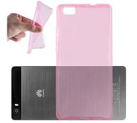 Cadorabo Custodia per Huawei P8 Lite 2015 in Rosa Transparente - Morbida Cover Protettiva Sottile di Silicone TPU con Bordo Protezione - Ultra Slim Case Antiurto Gel Back Bumper Guscio
