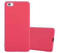 Cadorabo Custodia per Huawei P8 LITE in CANDY ROSSO - Morbida Cover Protettiva Sottile di Silicone TPU con Bordo Protezione - Ultra Slim Case Antiurto Gel Back Bumper Guscio