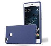 Cadorabo Custodia per Huawei P9 LITE in FROST BLU SCURO - Morbida Cover Protettiva Sottile di Silicone TPU con Bordo Protezione - Ultra Slim Case Antiurto Gel Back Bumper Guscio