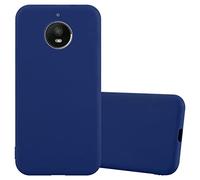 Cadorabo Custodia per Motorola Moto E4 PLUS in CANDY BLU SCURO - Morbida Cover Protettiva Sottile di Silicone TPU con Bordo Protezione - Ultra Slim Case Antiurto Gel Back Bumper Guscio