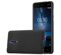 Cadorabo Custodia per Nokia 8 2017 in FROST NERO - Morbida Cover Protettiva Sottile di Silicone TPU con Bordo Protezione - Ultra Slim Case Antiurto Gel Back Bumper Guscio