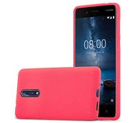 Cadorabo Custodia per Nokia 8 2017 in FROST ROSSO - Morbida Cover Protettiva Sottile di Silicone TPU con Bordo Protezione - Ultra Slim Case Antiurto Gel Back Bumper Guscio