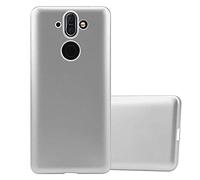 Cadorabo Custodia per Nokia 8 Sirocco in ARGENTO METALLICO - Morbida Cover Protettiva Sottile di Silicone TPU con Bordo Protezione - Ultra Slim Case Antiurto Gel Back Bumper Guscio