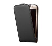 Cadorabo Custodia per Samsung Galaxy A3 2017 in Nero Carbone - Protezione in Stile Flip di Similpelle Fine - Case Cover Wallet Book Etui