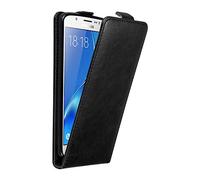 Cadorabo Custodia per Samsung Galaxy J5 2016 in NERO DI NOTTE - Protezione in Stile Flip con Chiusura Magnetica - Case Cover Wallet Book Etui