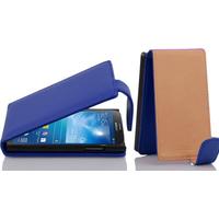 Cadorabo Custodia per Samsung Galaxy MEGA 6.3 in BLU MARINA - Protezione in Stile Flip di Similpelle Strutturata - Case Cover Wallet Book Etui