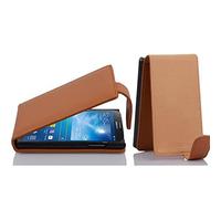 Cadorabo Custodia per Samsung Galaxy Mega 6.3 in Marrone Cioccolata - Protezione in Stile Flip di Similpelle Strutturata - Case Cover Wallet Book Etui