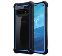 Cadorabo Custodia per Samsung Galaxy S10 PLUS in BLU NERO - 2-in-1 Cover con Bordo Silicone TPU e Schiena Acrilico - Back Hard Case Bumper Antiurto Guscio