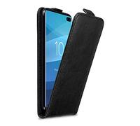 Cadorabo Custodia per Samsung Galaxy S10 PLUS in NERO DI NOTTE - Protezione in Stile Flip con Chiusura Magnetica - Case Cover Wallet Book Etui