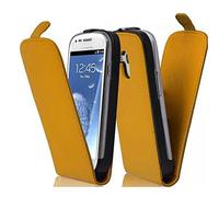 Cadorabo Custodia per Samsung Galaxy S3 Mini in Giallo Limone - Protezione in Stile Flip di Similpelle Fine - Case Cover Wallet Book Etui
