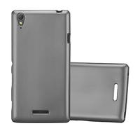 Cadorabo Custodia per Sony Xperia T3 in Grigio Metallico - Morbida Cover Protettiva Sottile di Silicone TPU con Bordo Protezione - Ultra Slim Case Antiurto Gel Back Bumper Guscio