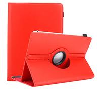 Cadorabo Custodia per tablet compatibile con Medion LifeTab P10610 in Rosso - Custodia protettiva in pelle sintetica con funzione di supporto - Custodia a 360 gradi con elastico