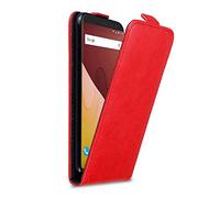 Cadorabo Custodia per WIKO VIEW GO in ROSSO MELA - Protezione in Stile Flip con Chiusura Magnetica - Case Cover Wallet Book Etui